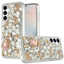 For Samsung S25 FE Case Full Diamond Bling 3D Jewel Ornaments + Tempered Glass