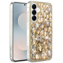 For Samsung S26 6.3" Case Full Diamond Bling 3D Jewel Ornaments + Tempered Glass