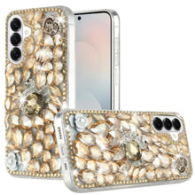 For Samsung S26 6.3" Case Full Diamond Bling 3D Jewel Ornaments + Tempered Glass