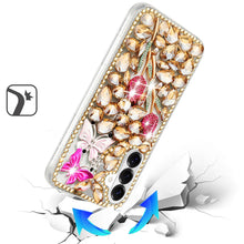 For Samsung S26 6.3" Case Full Diamond Bling 3D Jewel Ornaments + Tempered Glass