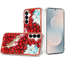 For Samsung S26 6.3" Case Full Diamond Bling 3D Jewel Ornaments + Tempered Glass