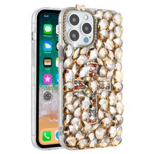 For Samsung S23 FE 5G Case Full Bling Cross 3D Jewel Cover + Tempered Glass