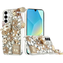 For Samsung A16 5G Case Bling Diamond Rhinestone 3D Jewel + Tempered Glass