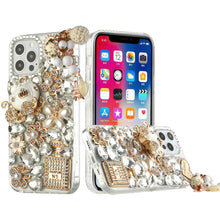 For iPhone 15 Case Full Bling Faux Diamond Rhinestone Jewel + 2 Tempered Glass