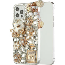 For iPhone 15 Case Full Bling Faux Diamond Rhinestone Jewel + 2 Tempered Glass