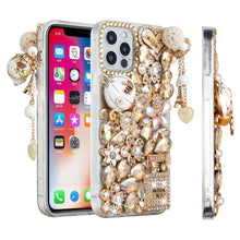 For iPhone 15 Case Full Bling Faux Diamond Rhinestone Jewel + 2 Tempered Glass