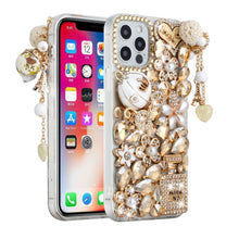 For iPhone 15 Case Full Bling Faux Diamond Rhinestone Jewel + 2 Tempered Glass