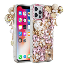 For iPhone 15 Case Full Bling Faux Diamond Rhinestone Jewel + 2 Tempered Glass