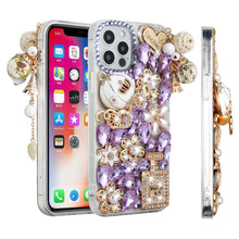 For iPhone 15 Case Full Bling Faux Diamond Rhinestone Jewel + 2 Tempered Glass