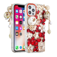 For iPhone 15 Case Full Bling Faux Diamond Rhinestone Jewel + 2 Tempered Glass