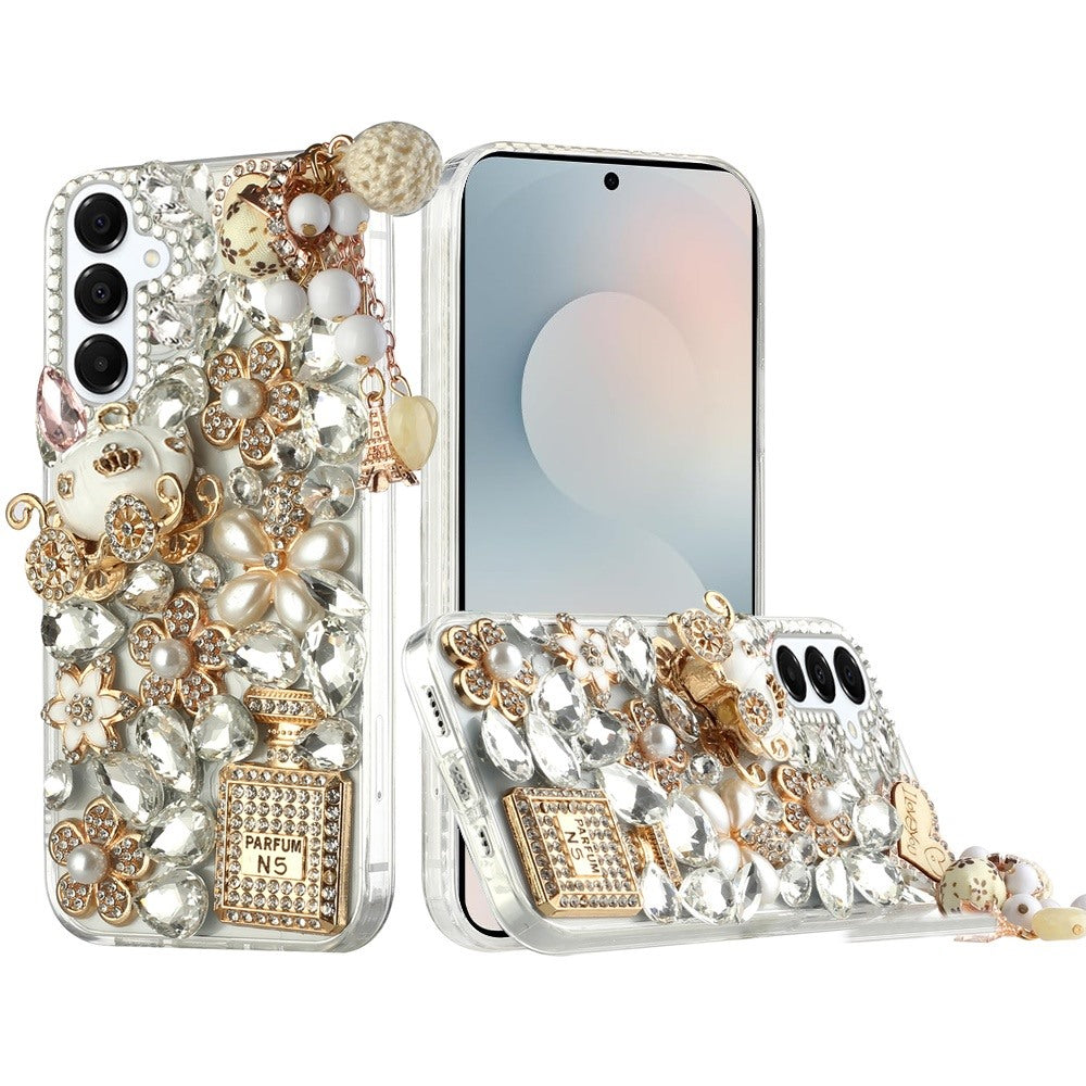 For Samsung S25 FE Case Full Bling Diamond Rhinestone Jewel + Tempered Glass