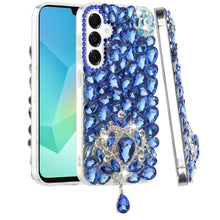 For Samsung A16 5G Case Full Bling Large 3D Jewel Phone Cover + Tempered Glass