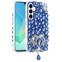 For Samsung A16 5G Case Full Bling Large 3D Jewel Phone Cover + Tempered Glass