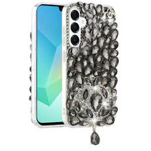 For Samsung A16 5G Case Full Bling Large 3D Jewel Phone Cover + Tempered Glass