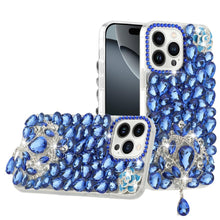 For iPhone 16 PRO MAX Case Full Bling Large 3D Jewel Phone Cover +Tempered Glass