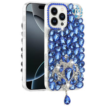 For iPhone 16 PRO MAX Case Full Bling Large 3D Jewel Phone Cover +Tempered Glass