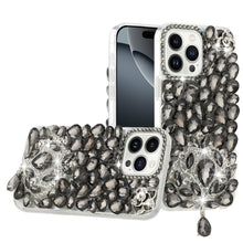 For iPhone 16 PRO MAX Case Full Bling Large 3D Jewel Phone Cover +Tempered Glass