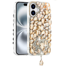 For iPhone 16 6.1inch Case Full Bling Large 3D Jewel Phone Cover +Tempered Glass