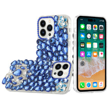 For iPhone 15 Pro Max Case Full Bling Large 3D Jewel Cover + 2 Screen Protectors