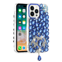 For iPhone 15 Pro Max Case Full Bling Large 3D Jewel Cover + 2 Screen Protectors