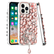 For iPhone 15 Pro Max Case Full Bling Large 3D Jewel Cover + 2 Screen Protectors