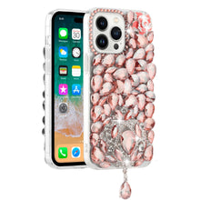 For iPhone 15 Pro Max Case Full Bling Large 3D Jewel Cover + 2 Screen Protectors