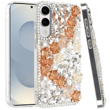 For Samsung S25 Edge Case Full Rhinestone 3D Rose Bling Cover + Tempered Glass