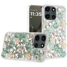 For Motorola Edge 2025 Case Full Rhinestone 3D Rose Bling Fashion Phone Cover