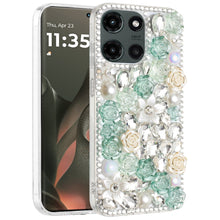 For Motorola Edge 2025 Case Full Rhinestone 3D Rose Bling Fashion Phone Cover