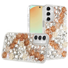 For Samsung Galaxy S24 FE Case Full Rhinestone 3D Rose Jewel Bling Phone Cover