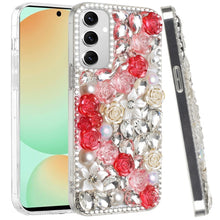 For Samsung Galaxy S24 FE Case Full Rhinestone 3D Rose Jewel Bling Phone Cover