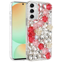 For Samsung Galaxy S24 FE Case Full Rhinestone 3D Rose Jewel Bling Phone Cover
