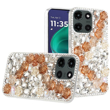 For Moto G Stylus 2025 Case Full 3D Rose Bling Phone Cover + Tempered Glass
