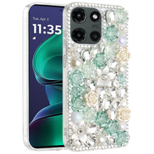 For Moto G Stylus 2025 Case Full 3D Rose Bling Phone Cover + Tempered Glass