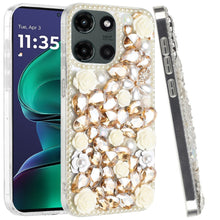For Moto G Stylus 2025 Case Full 3D Rose Bling Phone Cover + Tempered Glass
