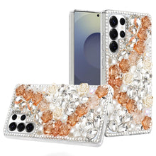 For Samsung S26 Ultra Case Full Rhinestone 3D Rose Bling Cover + Tempered Glass