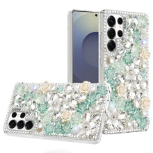 For Samsung S26 Ultra Case Full Rhinestone 3D Rose Bling Cover + Tempered Glass