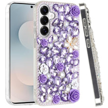 For Samsung S26 6.3" Case Full Rhinestone 3D Rose Bling Cover + Tempered Glass