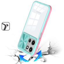 For Moto G 2025 Case Rear Lens Sliding Cover Clear Back Hybrid + Tempered Glass