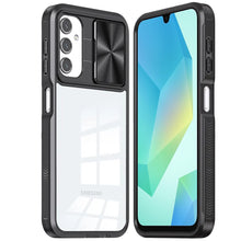 For Samsung A16 5G Case Rear Lens Sliding Cover Clear Hybrid + Tempered Glass