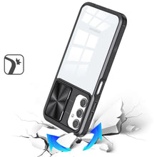 For Samsung A16 5G Case Rear Lens Sliding Cover Clear Hybrid + Tempered Glass