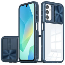 For Samsung A16 5G Case Rear Lens Sliding Cover Clear Hybrid + Tempered Glass