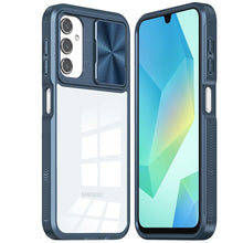 For Samsung A16 5G Case Rear Lens Sliding Cover Clear Hybrid + Tempered Glass