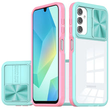For Samsung A16 5G Case Rear Lens Sliding Cover Clear Hybrid + Tempered Glass