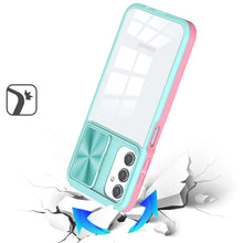 For Samsung A16 5G Case Rear Lens Sliding Cover Clear Hybrid + Tempered Glass