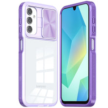 For Samsung A16 5G Case Rear Lens Sliding Cover Clear Hybrid + Tempered Glass