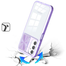 For Samsung A16 5G Case Rear Lens Sliding Cover Clear Hybrid + Tempered Glass