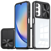 For Samsung A15 5G Case Rear Lens Sliding Cover Rugged Cover + Tempered Glass