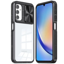 For Samsung A15 5G Case Rear Lens Sliding Cover Rugged Cover + Tempered Glass