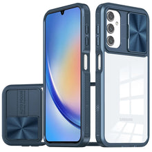 For Samsung A15 5G Case Rear Lens Sliding Cover Rugged Cover + Tempered Glass